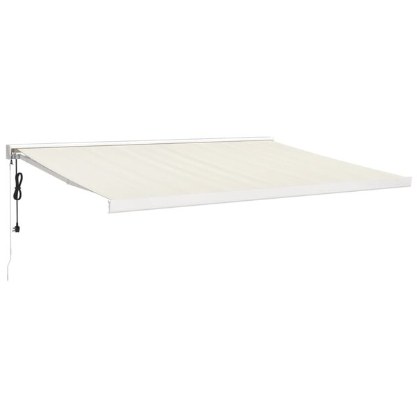 vidaXL Auvent rétractable crème 4x3 m tissu et aluminium