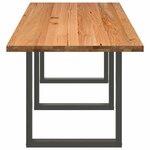 vidaXL Table à manger marron clair bois de chêne massif rectangulaire