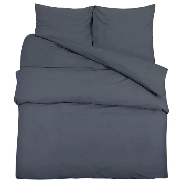 vidaXL Ensemble de housse de couette Anthracite 200x200 cm Coton