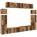 vidaXL Ensemble de meuble TV mural 8 Pièces vieux bois bois d'ingénierie
