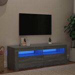 vidaXL Meuble TV avec lumières LED sonoma gris 120x35x40 cm