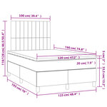 vidaXL Sommier à lattes de lit avec matelas noir 120x190 cm velours