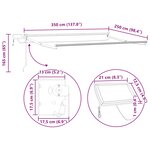 vidaXL Store rétractable manuel avec LEDs Rouge et Blanc 3 5 x 2 5 m