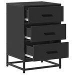vidaXL Table de chevet noir 40x34 5x60 cm bois d'ingénierie et métal