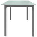 vidaXL Table de jardin Gris clair 190x90x74 cm Aluminium et verre