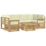 vidaXL Ensemble de canapés d'extérieur 7 Pièces Blanc et crème Polyester