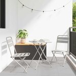 vidaXL Chaise de jardin pliante 2 Pièces Beige 55 x 56 5 x 91cm Acier