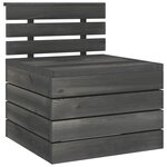 vidaXL Canapé palette de milieu de jardin Bois de pin Gris foncé