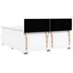 vidaXL Sommier à lattes de lit avec matelas Blanc 200x200cm Similicuir