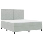 vidaXL Lit à ressorts avec matelas Gris clair 180 x 200 cm tissu