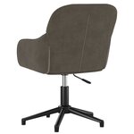 vidaXL Chaise pivotante de bureau Gris foncé Velours