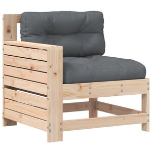 vidaXL Canapé de jardin accoudoir avec coussin bois massif de pin