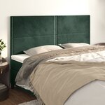 vidaXL Têtes de lit 4 Pièces Vert foncé 80x5x78/88 cm Velours