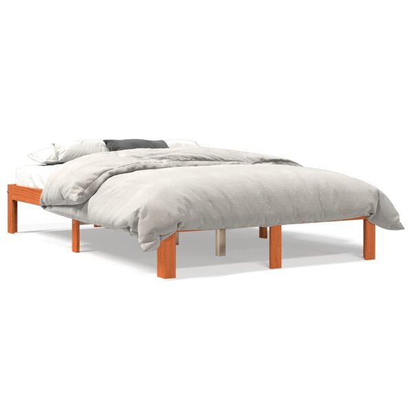 vidaXL Cadre de lit sans matelas cire marron 140x200cm bois pin massif