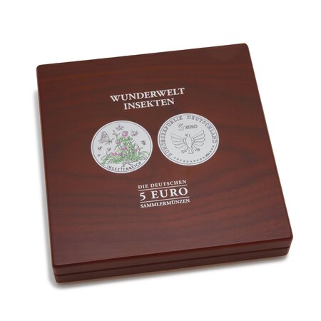 Coffret Leuchtturm pour les 9 pièces de monnaie de 5 euro Allemagne 2022-2024 Le monde merveilleux des insectes (367054)