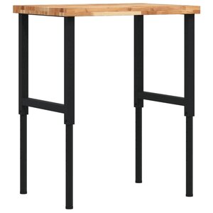 vidaXL Établi 80x60x(73-99 5) cm bois de chêne massif rectangulaire