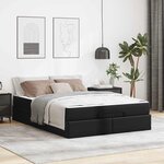 vidaXL Cadre de lit avec matelas Noir 140 x 190 cm Faux cuir
