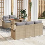 vidaXL Ensemble de canapé de jardin 6 Pièces beige et gris clair