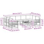 vidaXL Ensemble de canapés d'extérieur 10 Pièces Blanc et crème