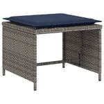 vidaXL Chaise de jardin avec tabouret gris résine tressée