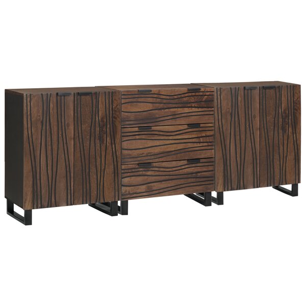 vidaXL Ensemble de mobilier de salle de bain 3 Pièces Marron Large