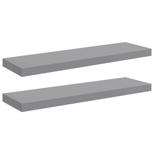 vidaXL Étagères murales flottantes 2 Pièces gris 80x23 5x3 8 cm MDF