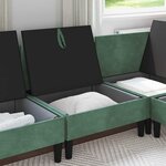 vidaXL Canapé moyen avec rangement Vert Mer Velours