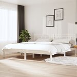 vidaXL Cadre de lit Blanc Bois massif 180x200 cm Super King