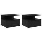 vidaXL Tables de chevet 2 Pièces Chêne Noir 40x31x27 cm Bois d'ingénierie