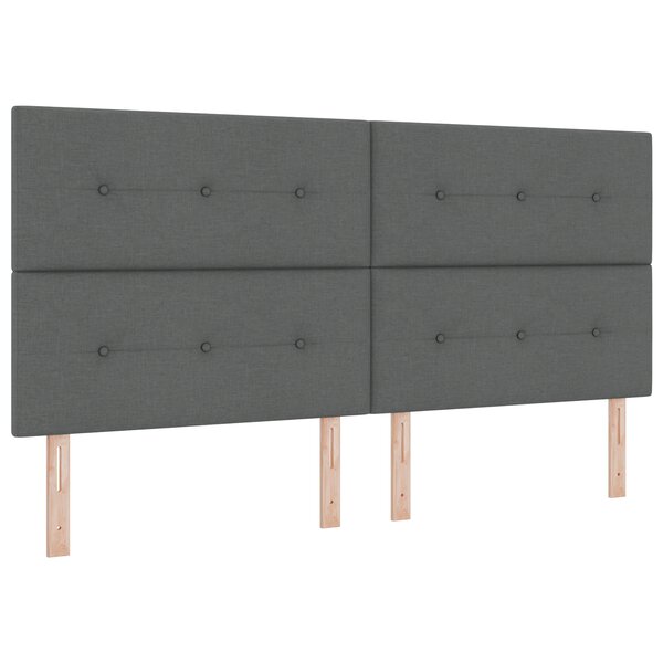 Lit à ressorts vidaXL avec matelas gris foncé 200x200 cm en tissu