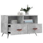 vidaXL Meuble TV Gris béton 80x36x50 cm Bois d'ingénierie