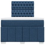vidaXL Sommier à lattes de lit avec matelas bleu 120x190 cm tissu