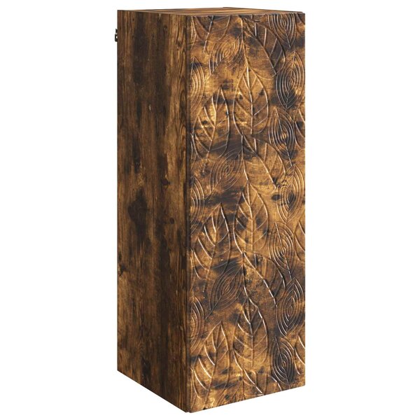 vidaXL Armoire Murale Chêne fumé 33 x 34 5 x 90 cm Bois d'ingénierie