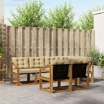 vidaXL Ensemble de canapés d'extérieur 7 Pièces Naturel et Beige
