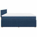 vidaXL Sommier à lattes de lit avec matelas Bleu 200x200 cm Tissu