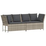 vidaXL Canapé de jardin et coussins gris clair résine tressée