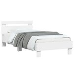 vidaXL Cadre de lit sans matelas avec tête de lit blanc 90x200 cm