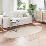 vidaXL Tapis de surface ovale HUARTE Beige 100 x 200 cm 100  Polyester