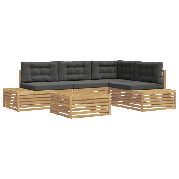vidaXL 6 Pièces Ensemble de canapés d'extérieur Polyester Blanc