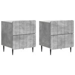 vidaXL Cabinet de chevet 2 Pièces Gris béton 43 x 34 5 x 49 5 cm