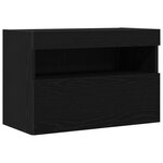 Meuble TV vidaXL avec éclairage LED Chêne noir 60x30x40 cm