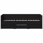 vidaXL Cadre de lit de jour avec tiroirs Chêne noir 90 x 200 cm