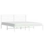 vidaXL Cadre de lit métal sans matelas et tête de lit blanc 200x200 cm