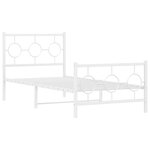 vidaXL Cadre de lit métal sans matelas avec pied de lit blanc 90x190cm