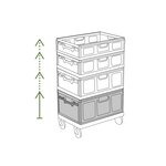 Pack and Move - Lot 3 Bacs Rangement Pliables - Charge 20 kg - 40 x 60 x 25 9 cm - Stockage  Outillage - Rangement Facile - Robustes - 55L
