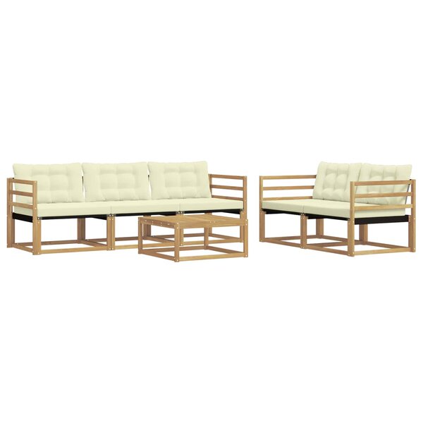 vidaXL Ensemble de canapés d'extérieur 6 Pièces Blanc et crème