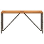 vidaXL Table de jardin Gris 80 x 40 x 40 cm Acier et Rattan Poly
