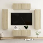 vidaXL Ensemble de meubles TV 4 Pièces Chêne sonoma Bois d'ingénierie