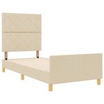 vidaXL Cadre de lit avec tête de lit Crème 100 x 200 cm tissu