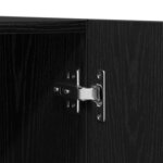 vidaXL Armoire avec stockage Noir 90 x 52 x 200 cm Bois d'ingénierie